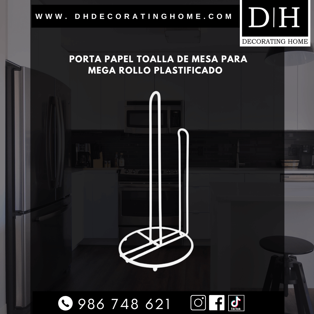 Porta Papel Toalla de mesa para mega Rollo Plastificado