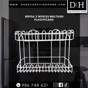 REPISA MULTIUSO PLASTIFICADA DE 2 NIVELES